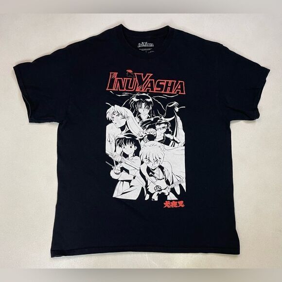 Inuyasha Anime Graphic T-shirt Women Large Black Short Sleeve - Picture 1 of 5